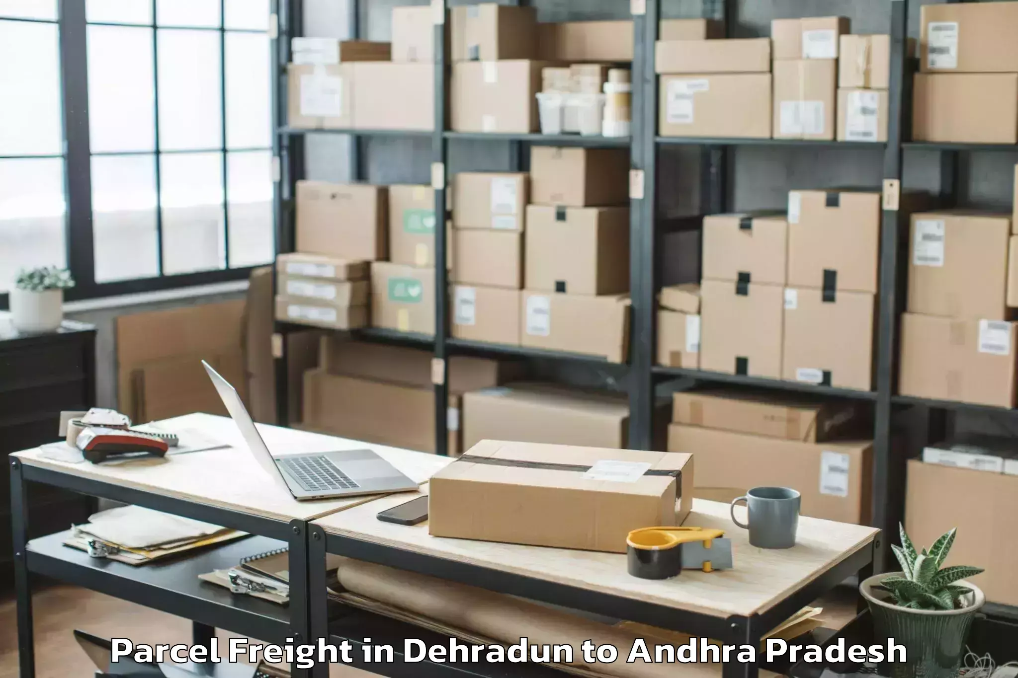 Leading Dehradun to Veligandla Parcel Freight Provider